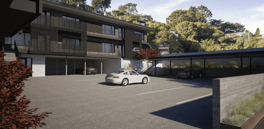 Innenhof-Rendering der 2015 Bridgeway, Bild bereitgestellt von Sean Bailey Designs