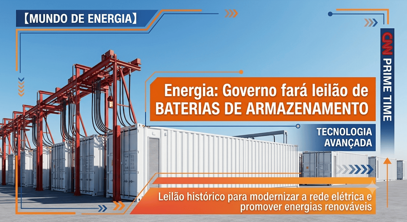Energia： Governo fará leilão de baterias de armazenamento