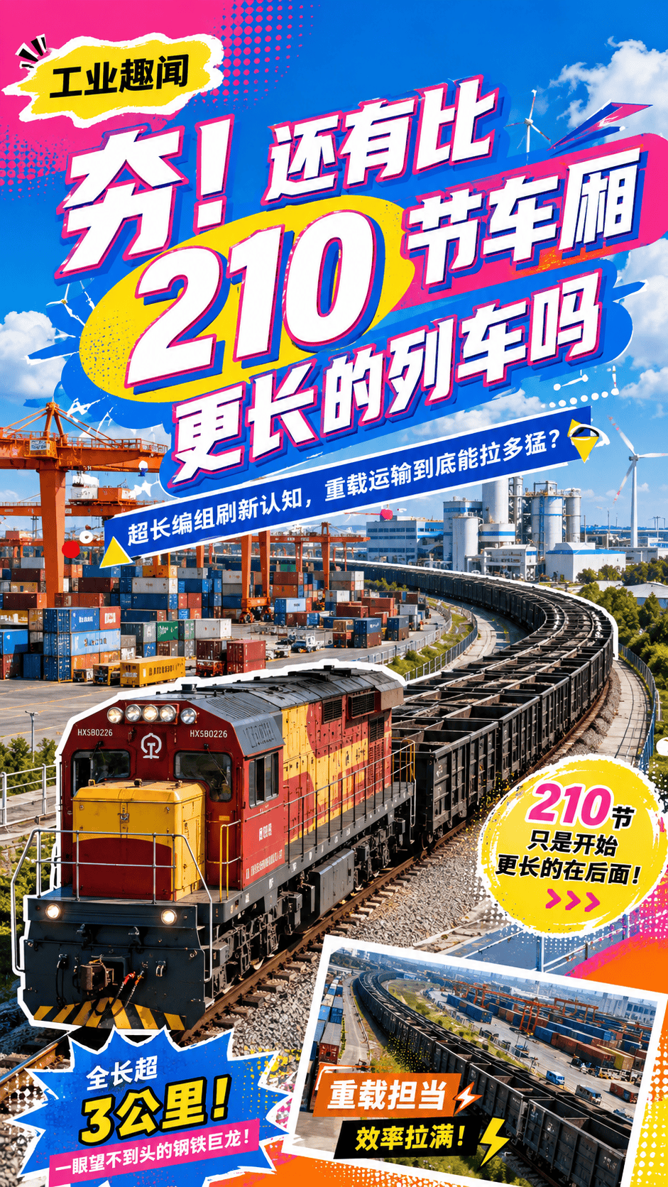 夯！还有比210节车厢更长的列车吗#大秦铁路 #重载列车 #听影老板科普铁路太上头了 #铁路工作者 #货运