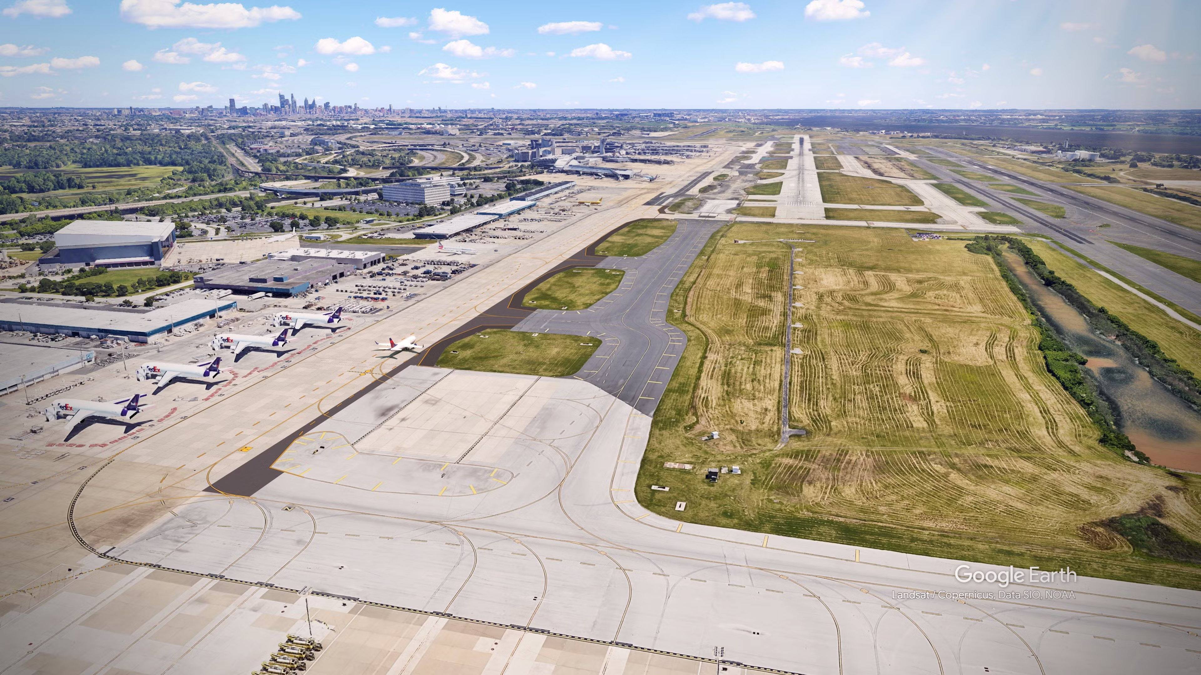Mejoras en calles de rodaje y pistas del aeropuerto de Filadelfia.