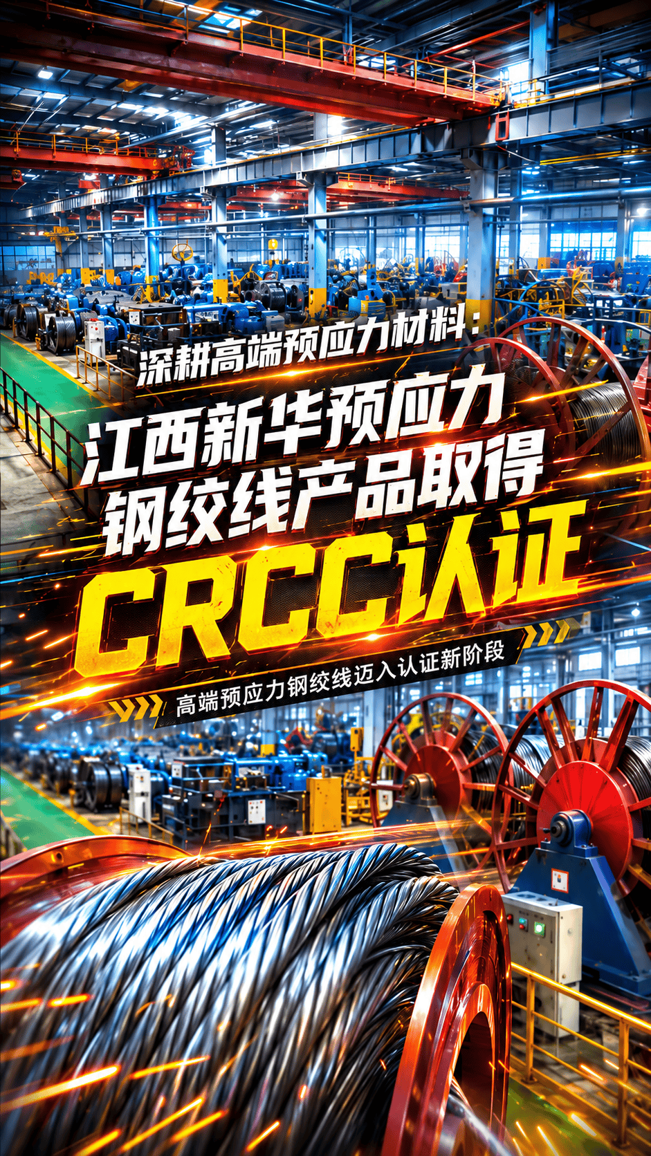 深耕高端预应力材料：江西新华预应力钢绞线产品取得CRCC认证（视频：徐梅俊、彭绍军、王素媛）#钢绞线 #CRCC