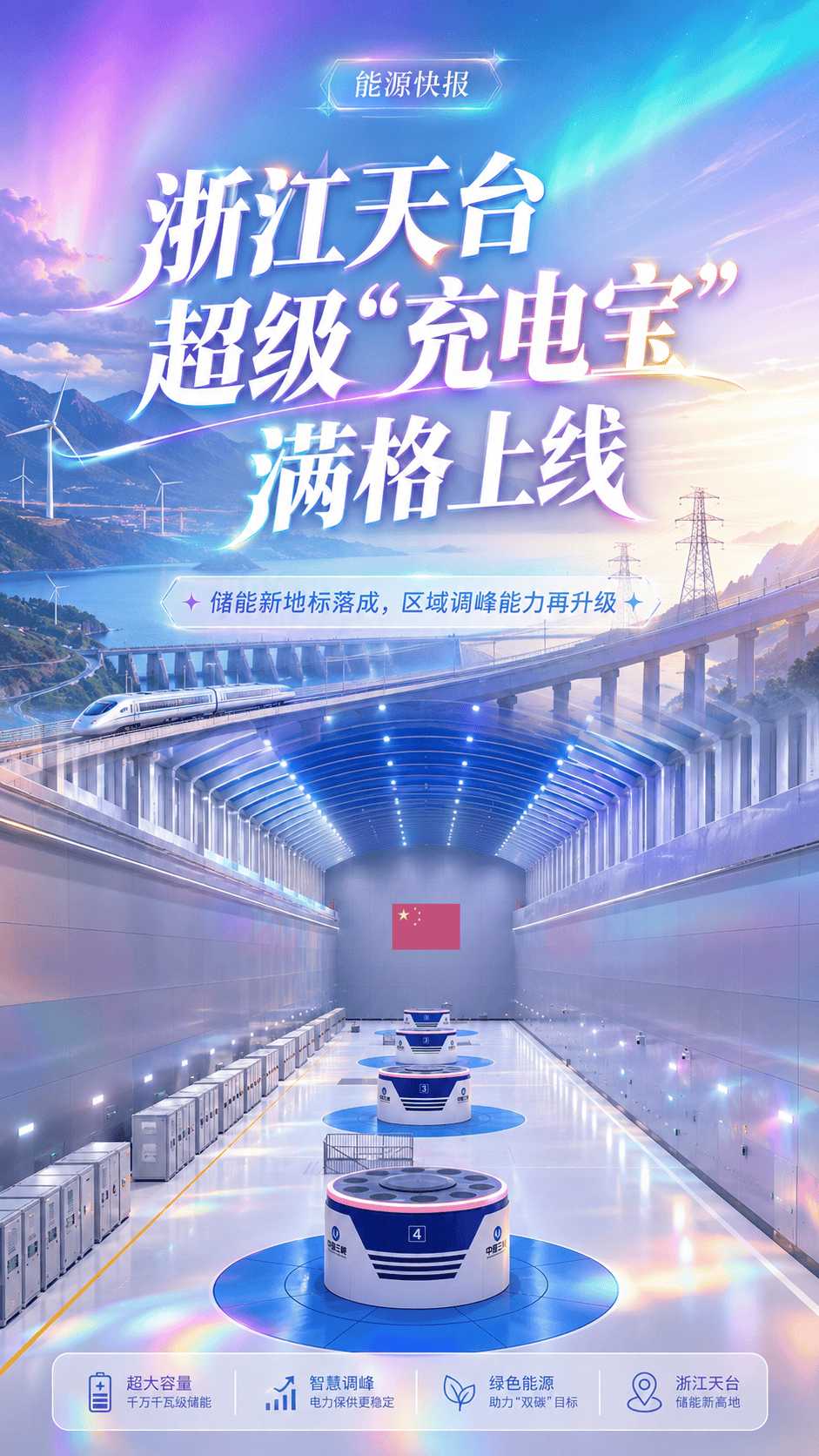 浙江天台超级“充电宝”满格上线#浙江天台 #超级充电宝