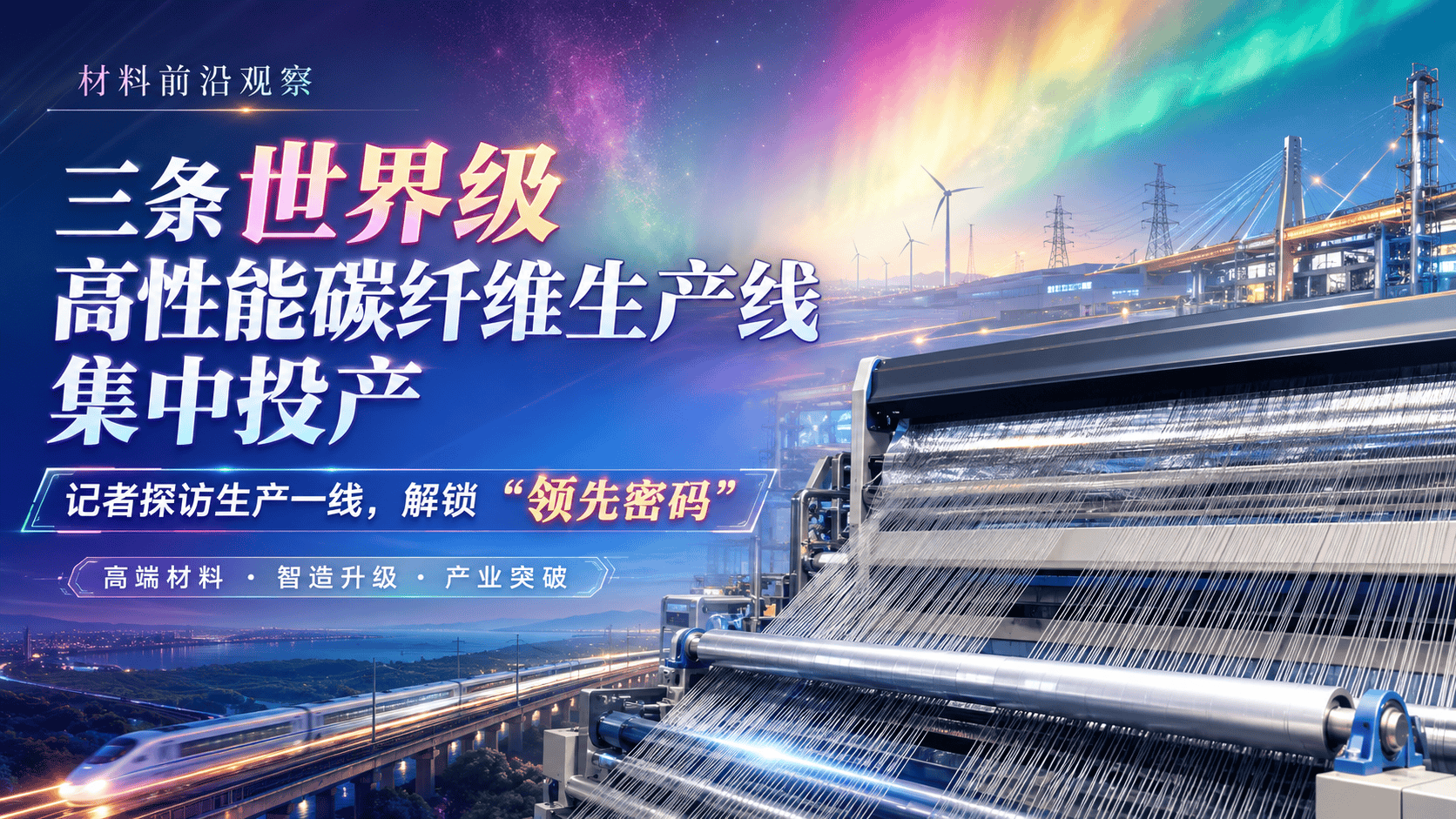 #媒体报道 央视新闻：三条世界级高性能碳纤维生产线集中投产：记者探访生产一线，解锁“领先密码”。