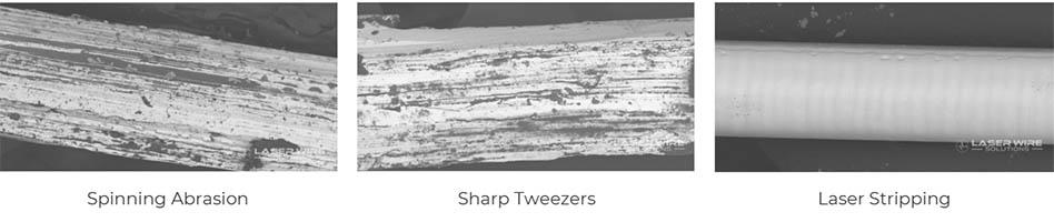 Three SEM images of wires