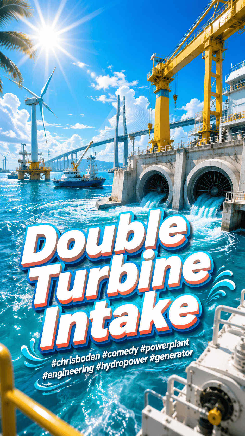 Double Turbine Intake  #chrisboden#comedy#powerplant#engineering#hydropower #generator