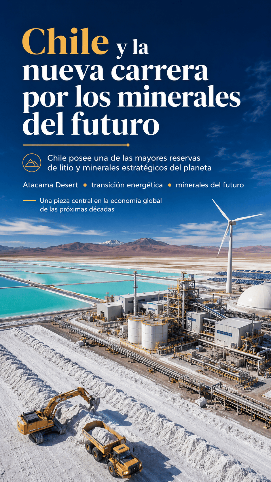 Chile posee una de las mayores reservas de litio y minerales estratégicos del planeta, esenciales pa