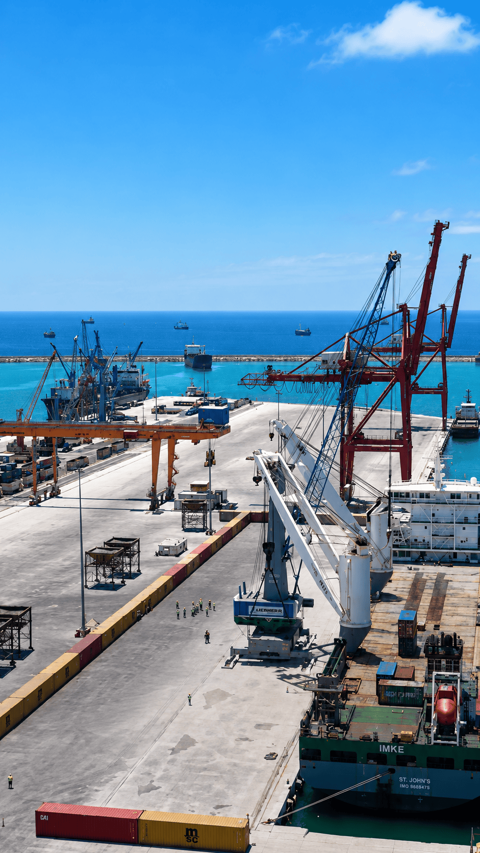 استقبل مرفأ طرطوس رافعة مينائية حديثة من إنتاج شركة Cone Cranes الألمانية بقدرة رفع تصل إلى 125 طنا