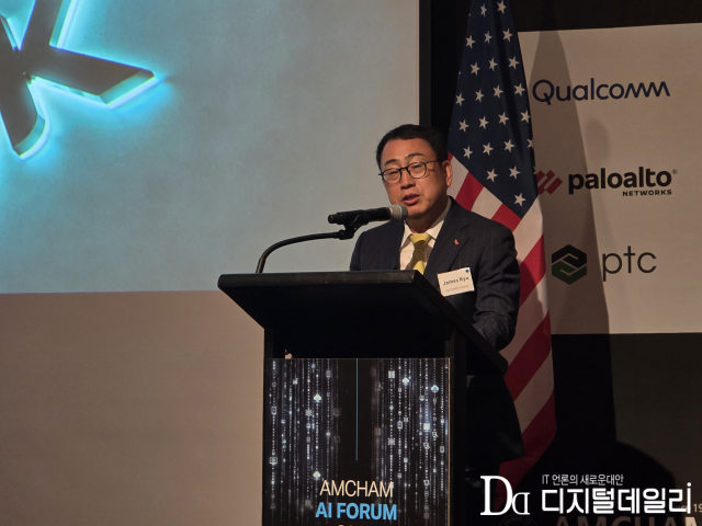 SK SUPEX追求协议会AI委员长柳永相7月2日在首尔君悦酒店举行的‘AMCHAM论坛2026’上发表演讲。[照片=Digital Daily 吴炳勋记者]