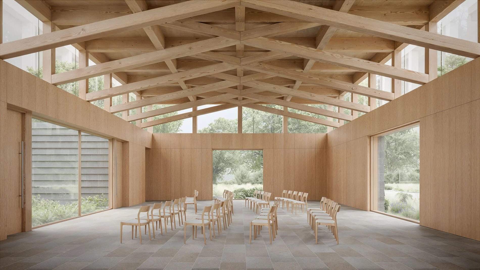 Holzfachwerk an der Decke