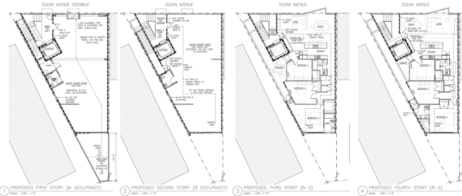Plan du 2445 Ocean Avenue, Troy Kashanipour Architecture