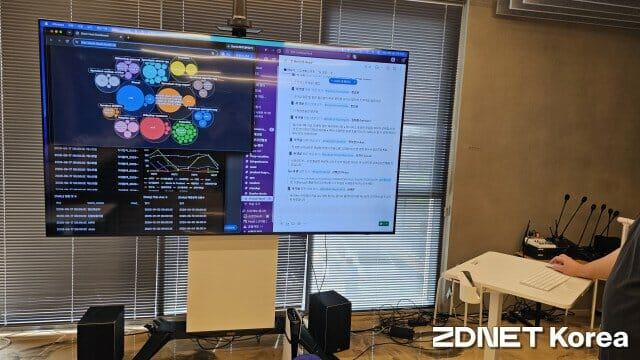 Дисплей в зоне отдыха для улучшения общения сотрудников (фото: ZDNet Korea)