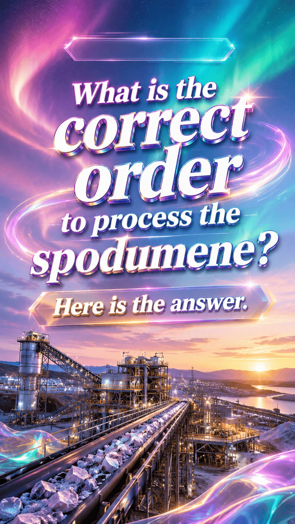 What is the correct order to process the spodumene? Here is the answer. #miningmachine #miningequipm