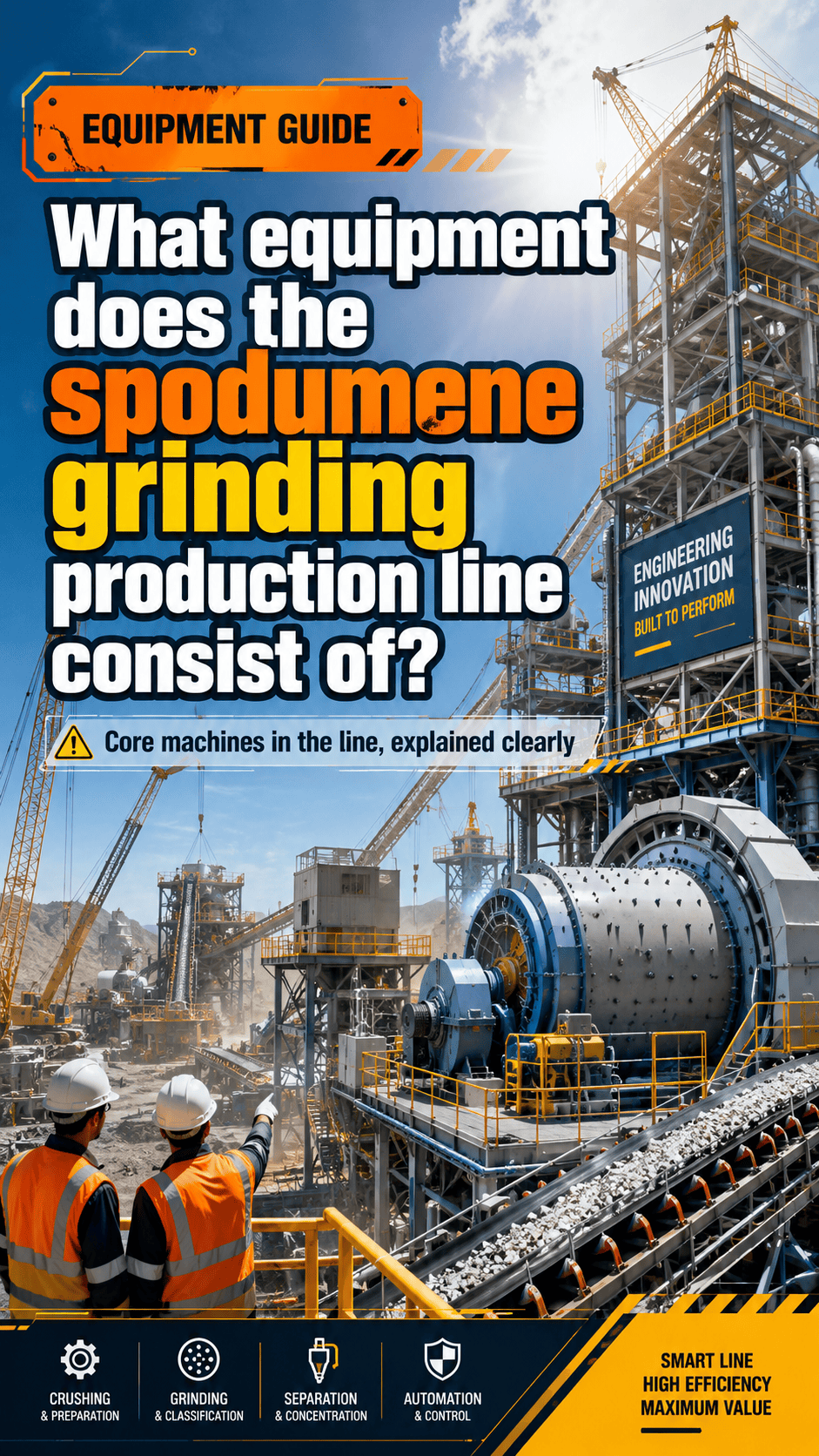 what equipment does the spodumene grinding production line consist of?#jawcrusher #conecrusher #sand