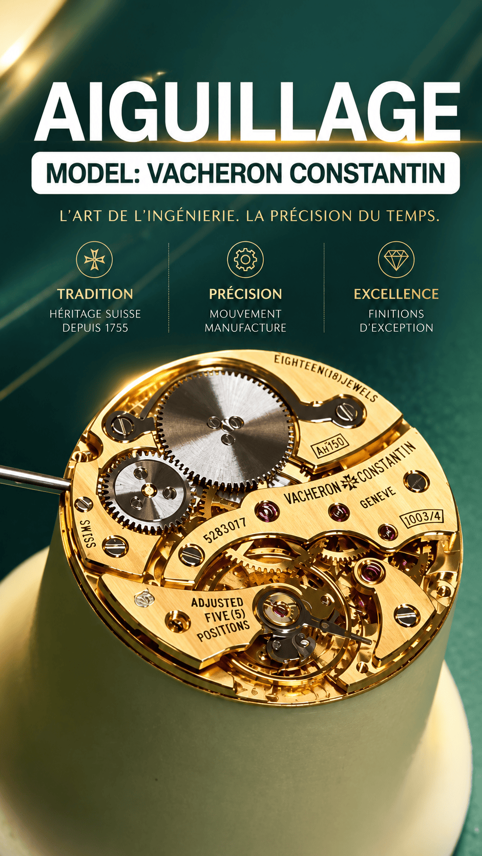 Étape de l’aiguillage pour cette jolie Vacheron Constantin ?✨#luxurywatches #vacheronconstantin #sat