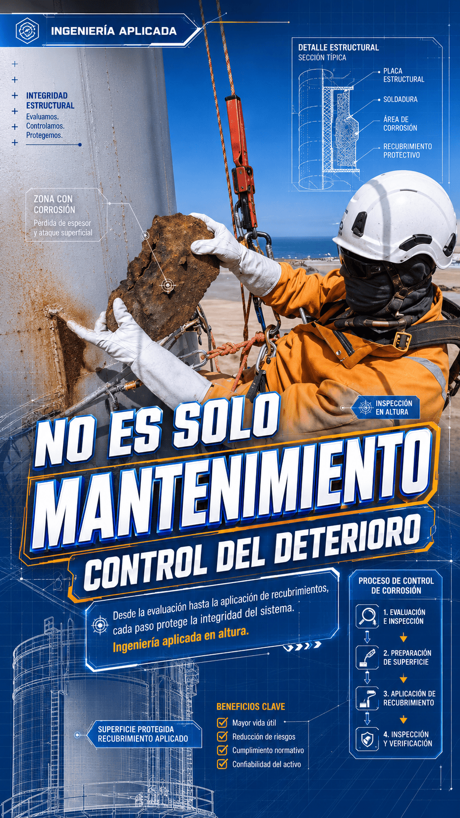Esto no es solo mantenimiento. Es control del deterioro en una de las estructuras más exigentes en o