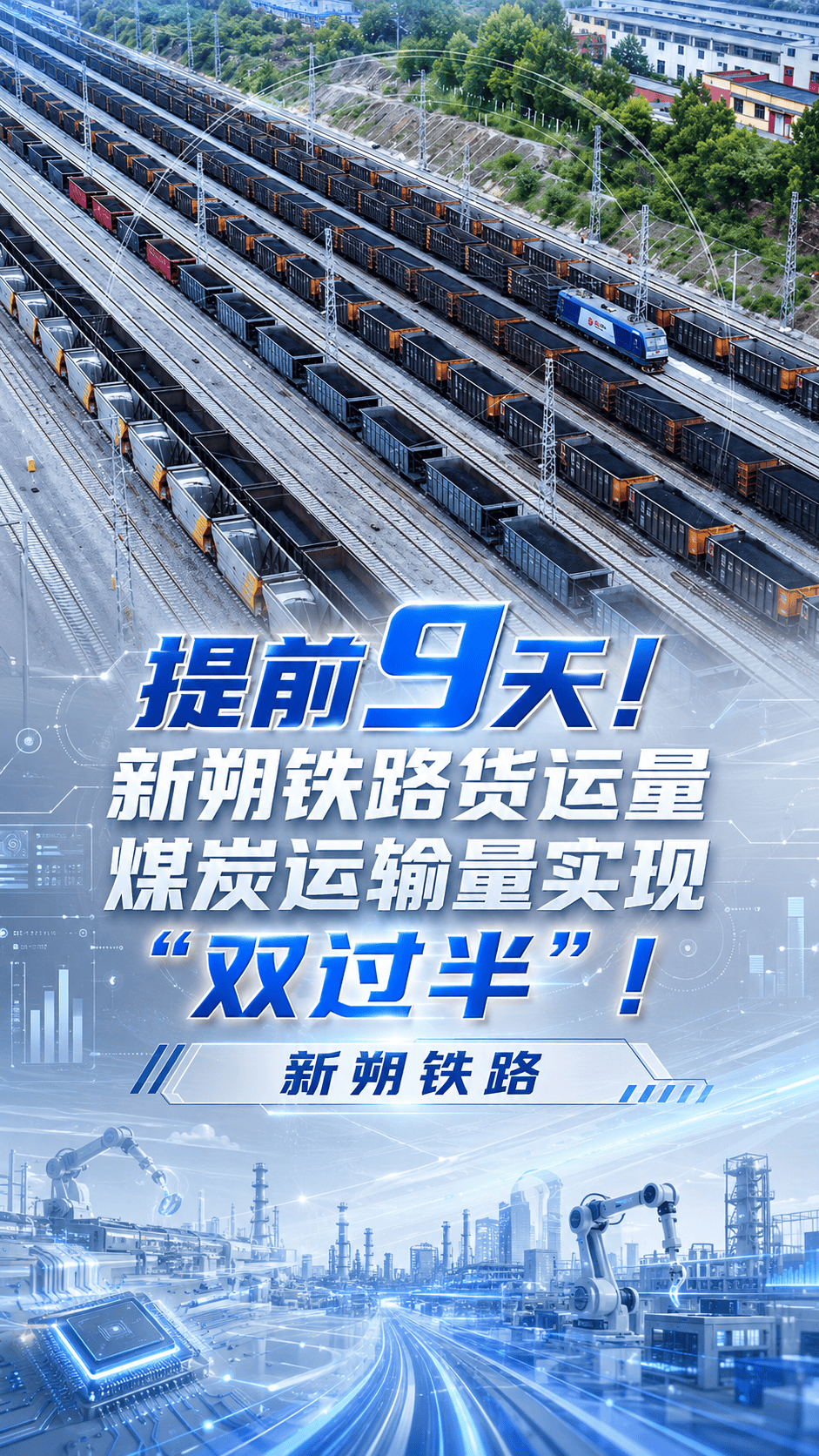 提前9天！新朔铁路货运量 煤炭运输量实现“双过半”！新朔铁路 #国家能源集团
