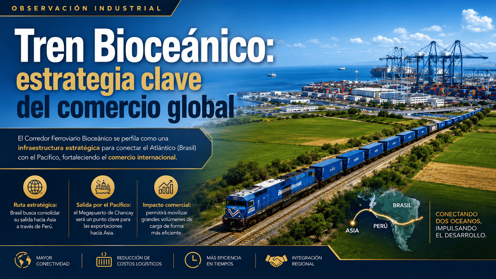 ?? Tren Bioceánico: estrategia clave del comercio global El Corredor Ferroviario Bioceánico se perfi