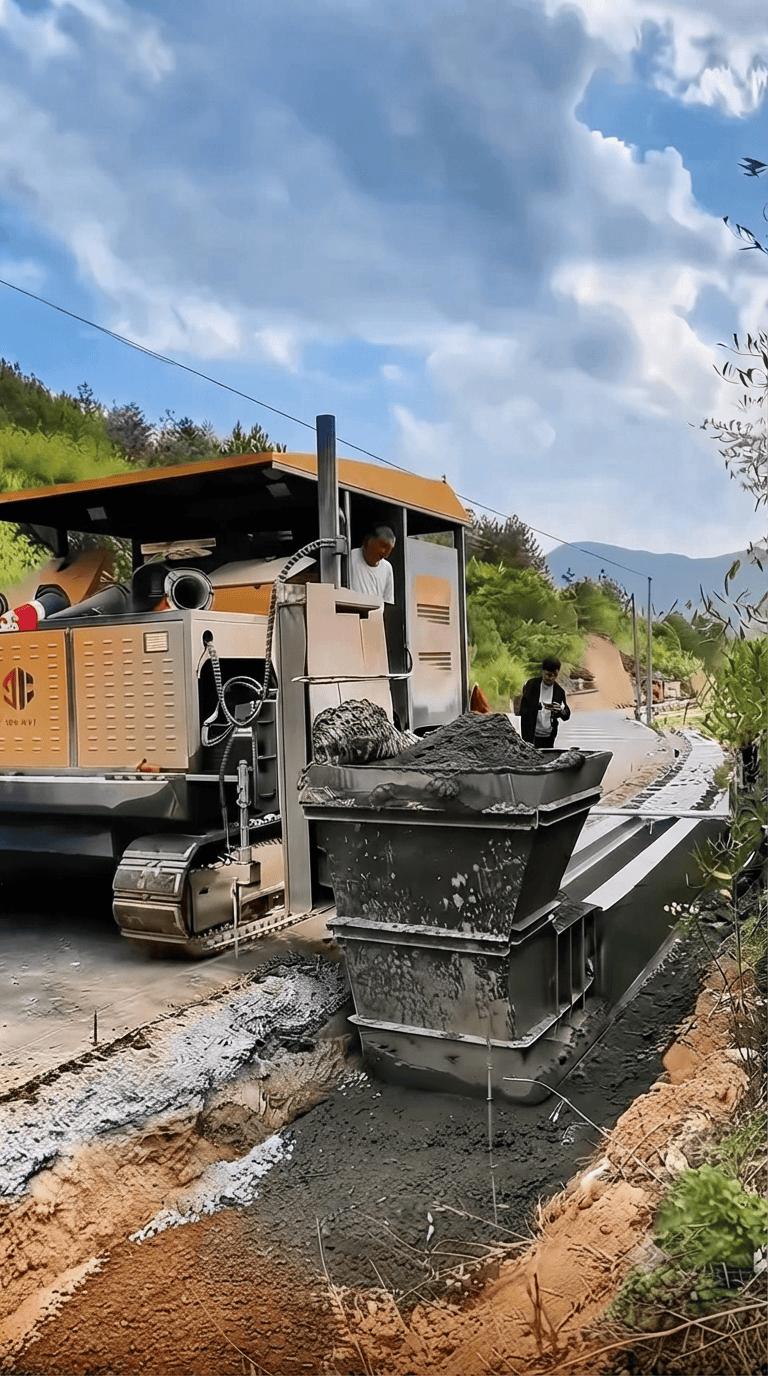 Método rápido para construir canales de riego en forma de U.#satisfying #construction #work #fyp #us