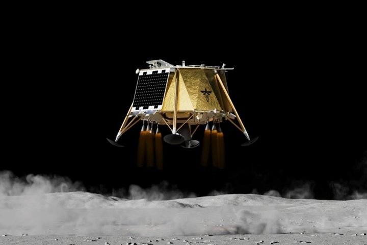 Künstlerische Darstellung des Firefly Ghost-Landers für die Mondmission 2
