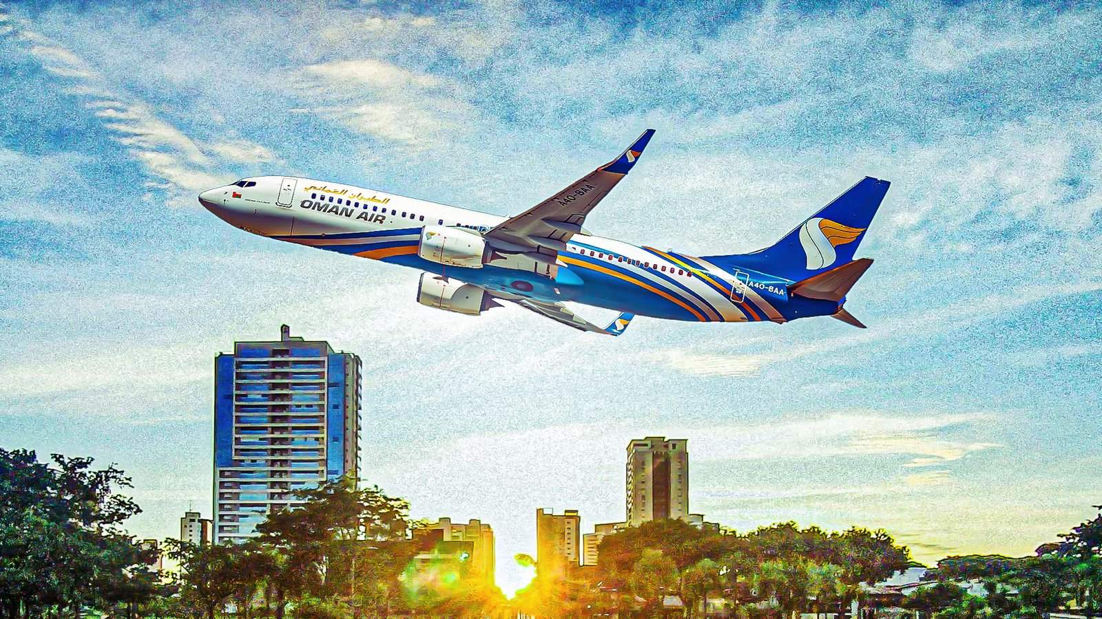 Maßgeschneiderte Miniaturansicht der Boeing 737-800 von Oman Air