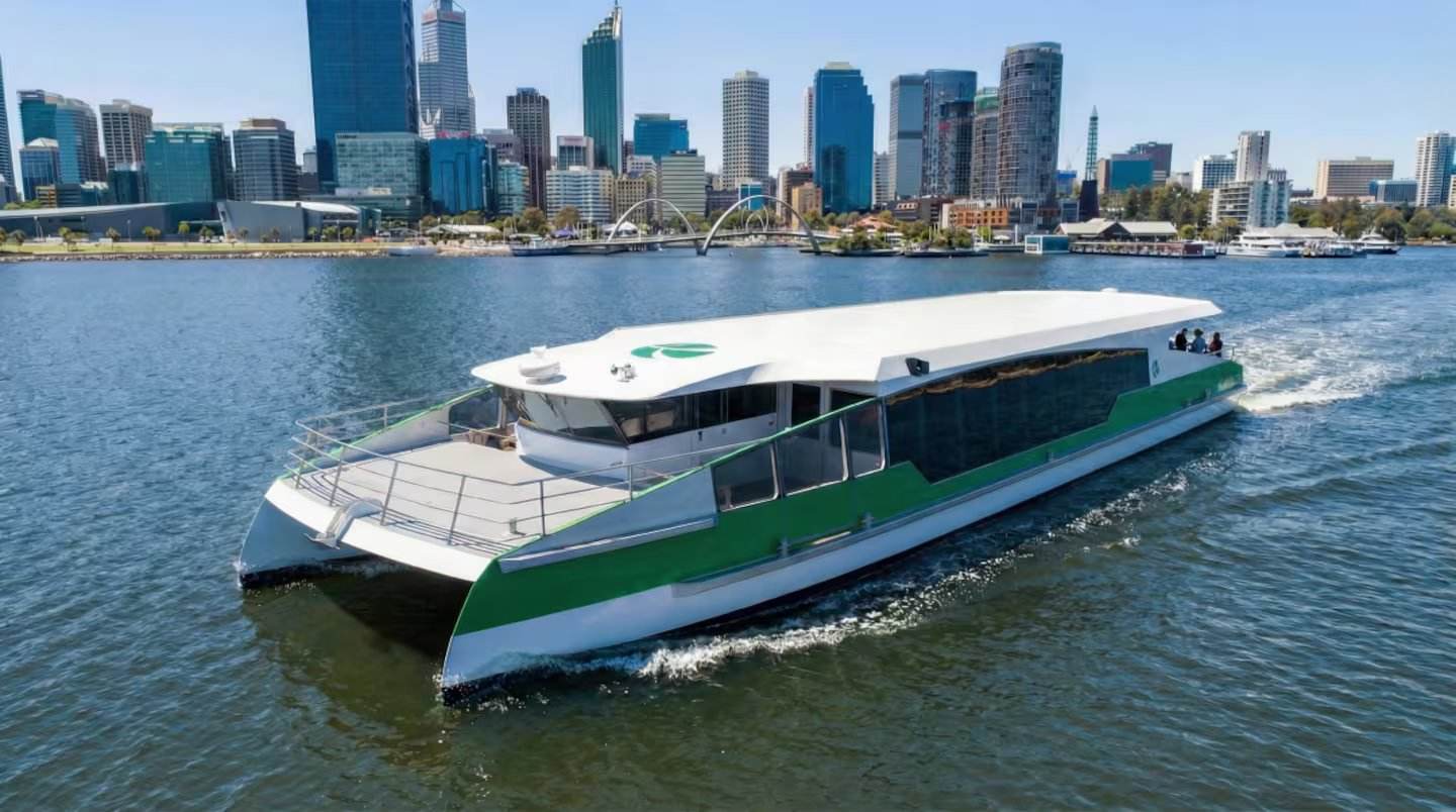 Rendu artistique de l’un des cinq ferries électriques construits pour Perth.