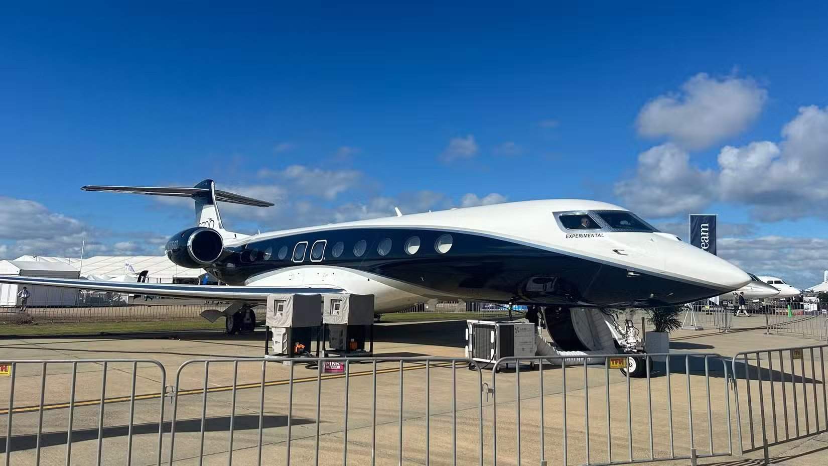 A Gulfstream G700 parked on the tarmac