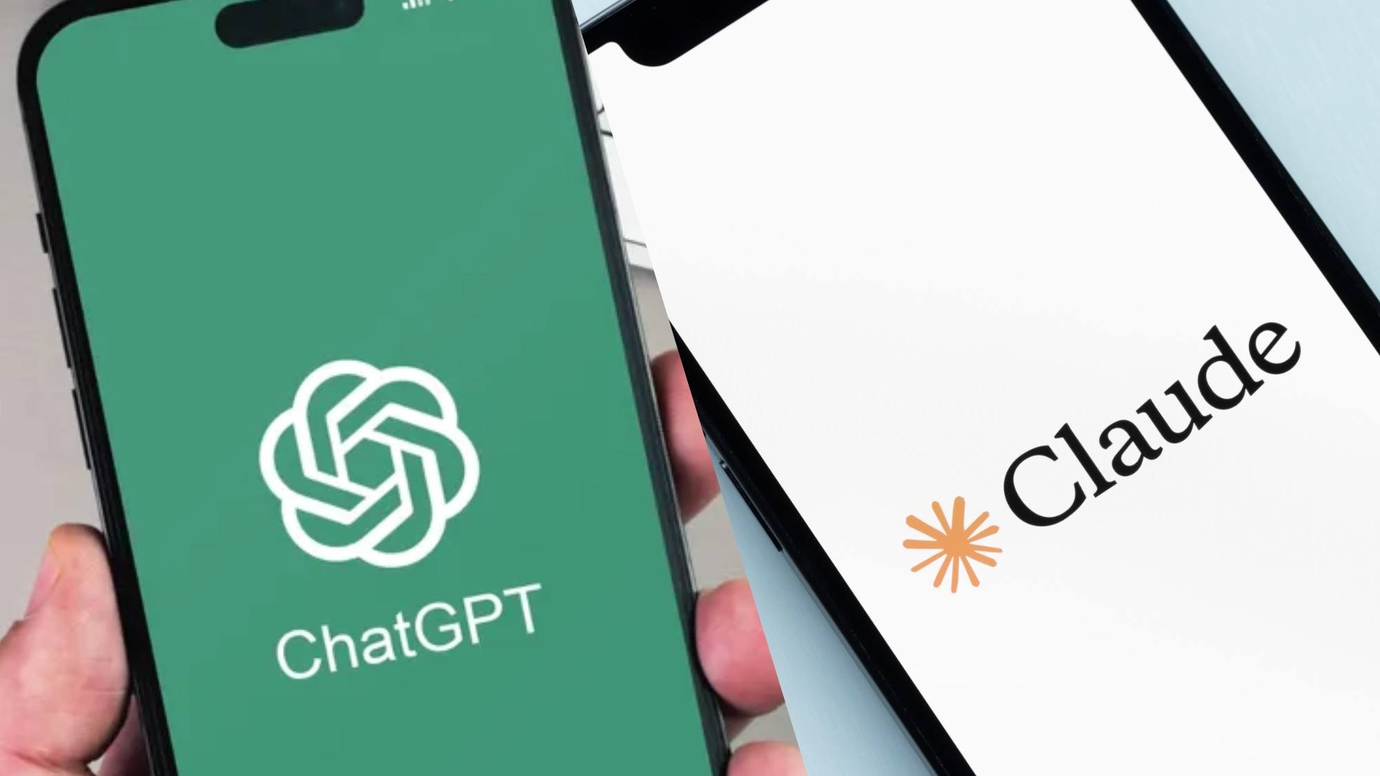 شعارا ChatGPT وClaude على هاتف محمول