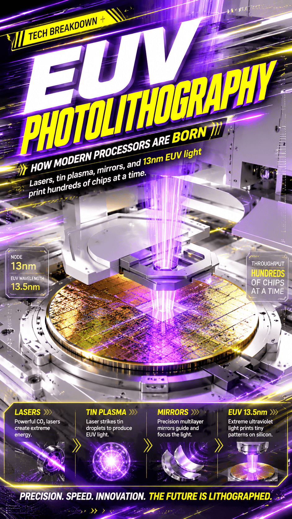 EUV photolithography is basically the world’s most advanced microchip copying machine. It uses laser