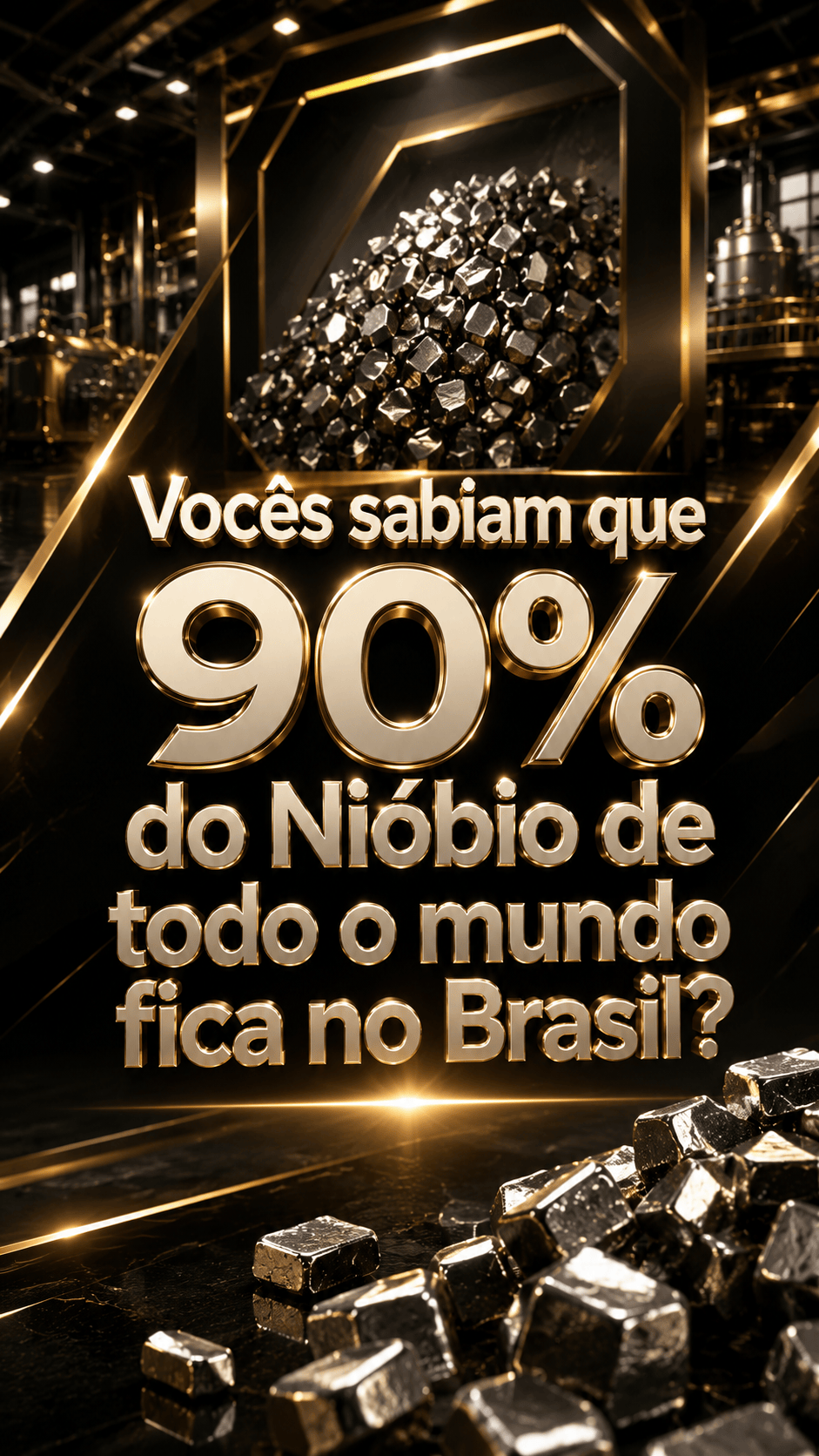 Vocês sabiam que 90% do Nióbio de todo o mundo fica no Brasil #nióbio #brasil