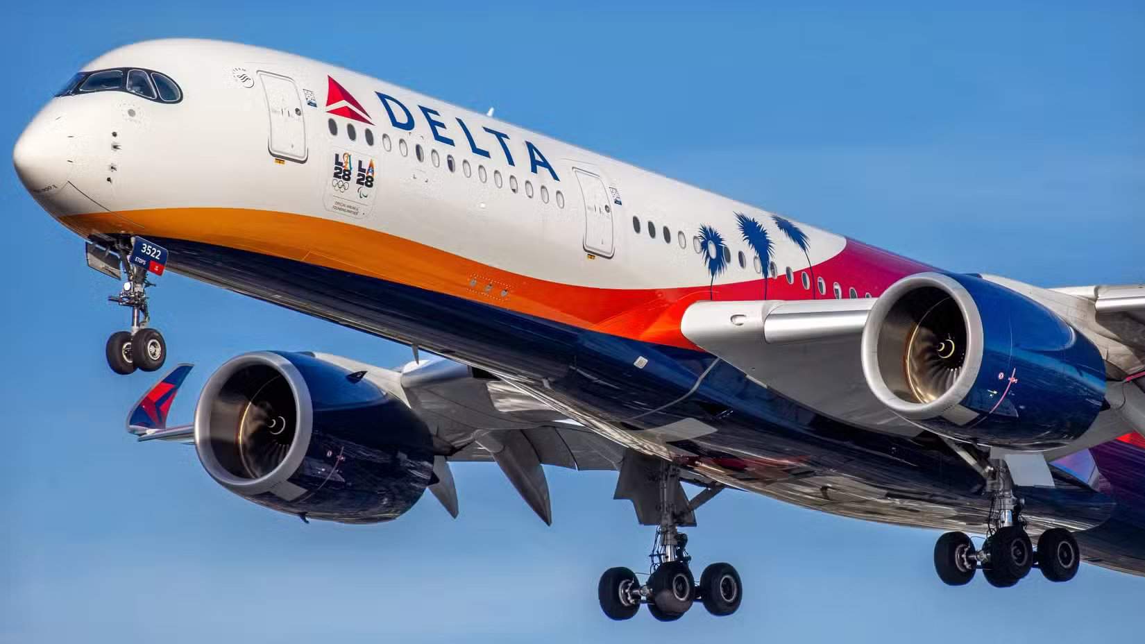 Delta Air Lines Airbus A350-900 approaching