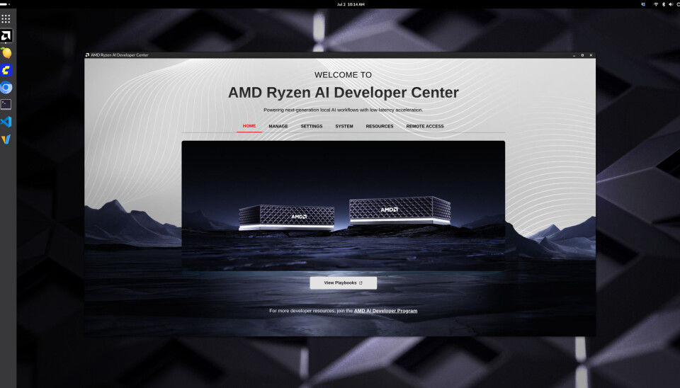 Unser Testmuster lief mit einer leicht angepassten Version von Debian 13. Nach Abschluss der Einrichtung sahen wir das AMD Ryzen AI Developer Center. Diese Anwendung ermöglicht es Ihnen, schnell Einstellungen anzupassen oder direkt auf die ständig wachsende Bibliothek von AMD-Handbüchern zuzugreifen.