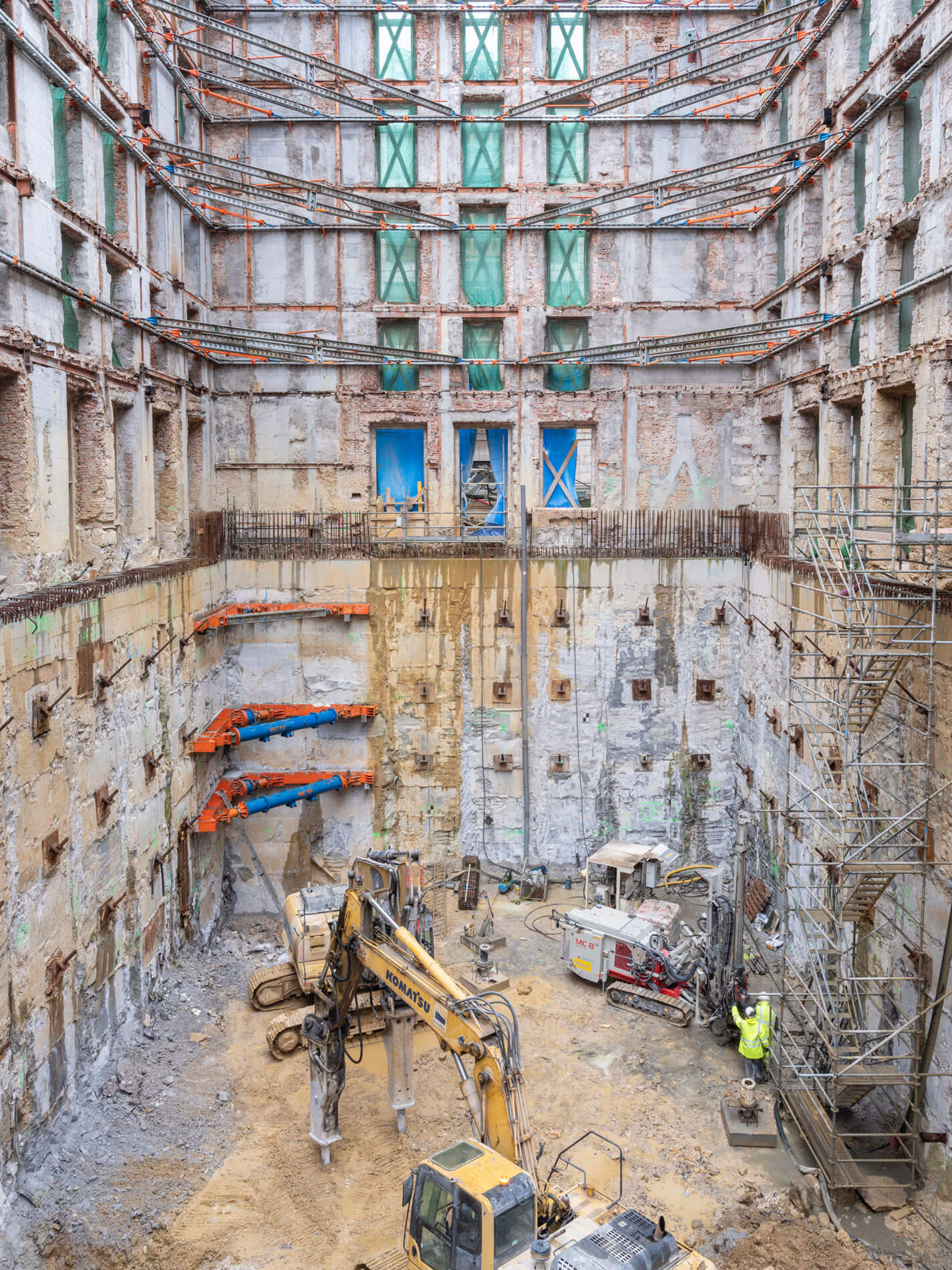 Construction showing floor removal