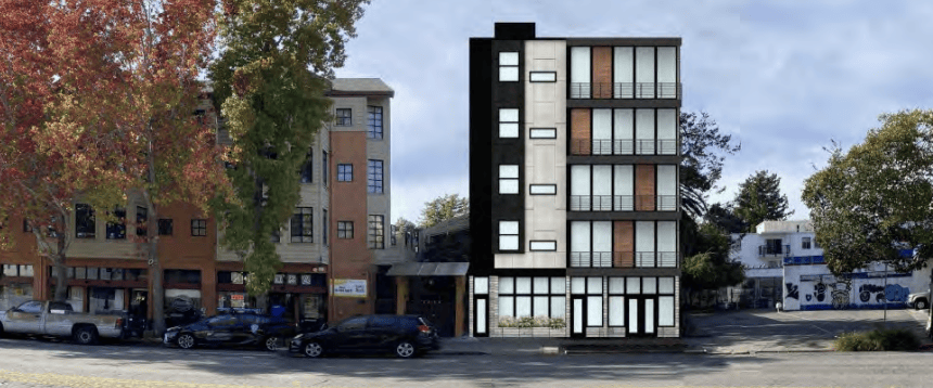 Façade sur Telegraph Avenue du 2614 Telegraph Avenue, image provenant de Gunkel Architecture