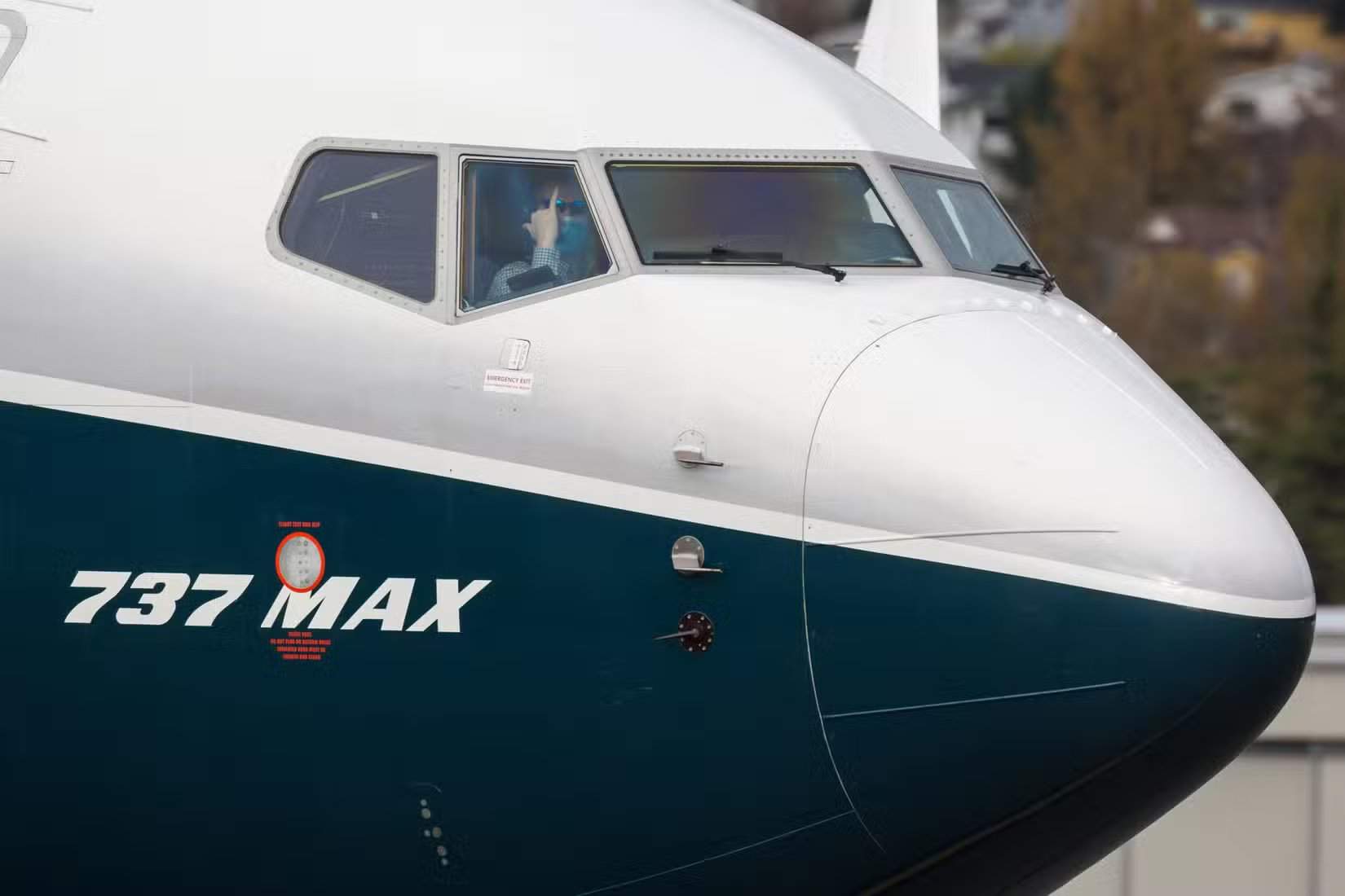 Un Boeing 737 Max 7 despegando del Aeropuerto Internacional del Condado de King (King County International Airport, también conocido como Boeing Field)