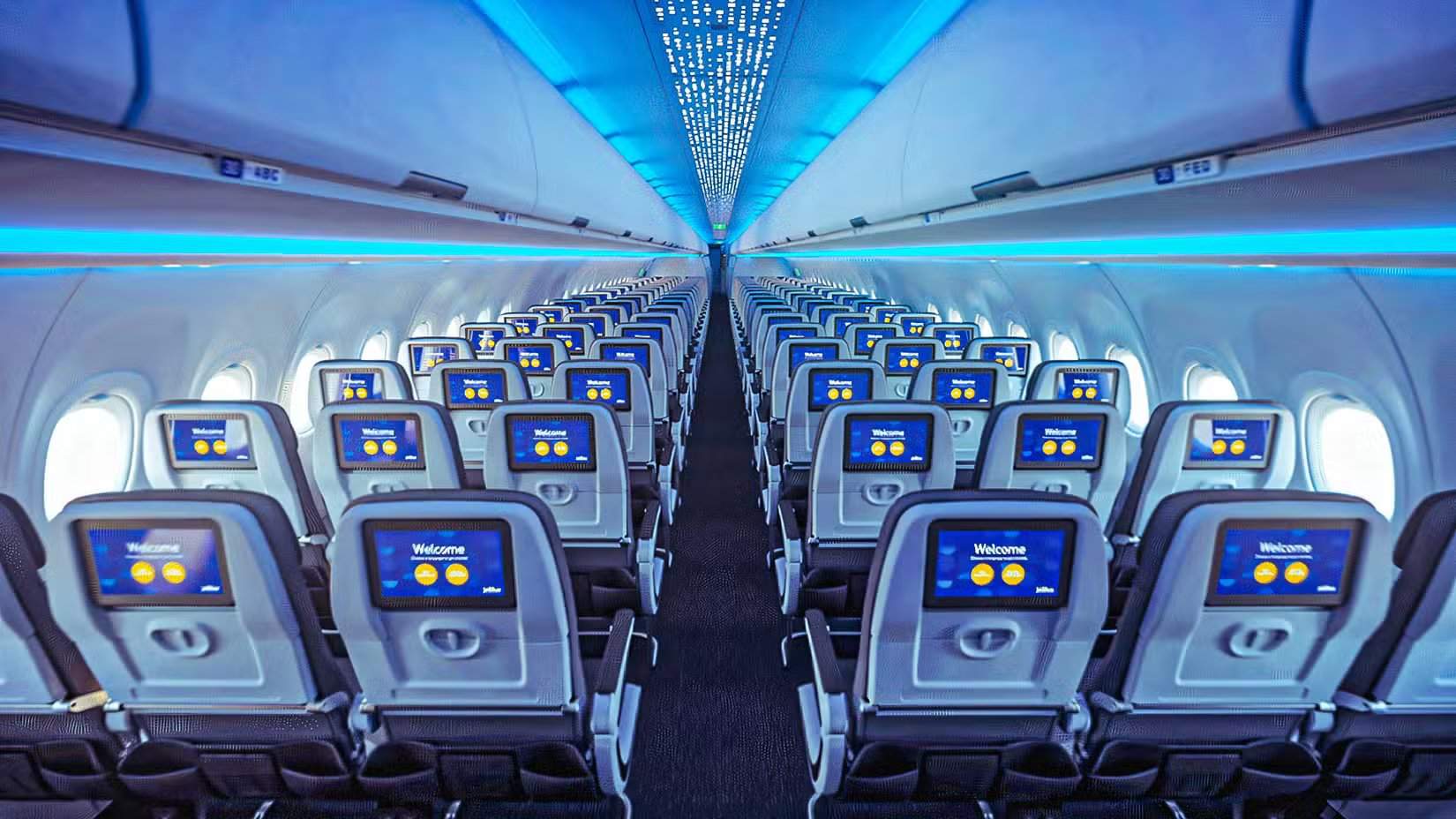 Миниатюра салона самолёта JetBlue