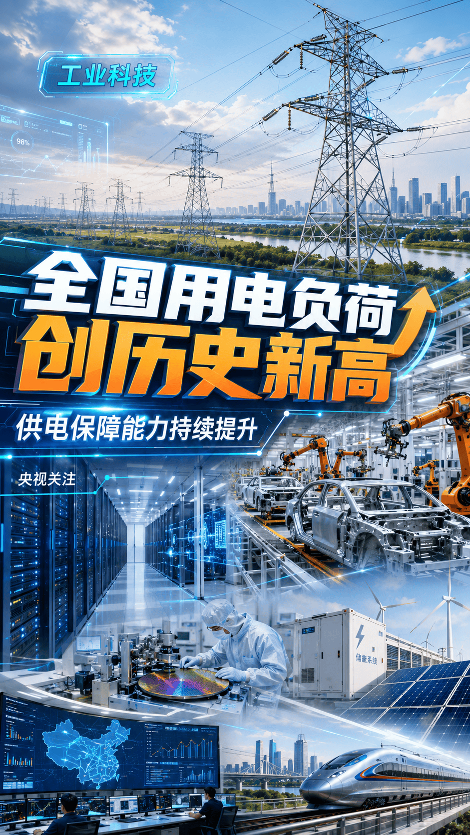 中央电视台：全国用电负荷创历史新高 供电保障能力持续提升