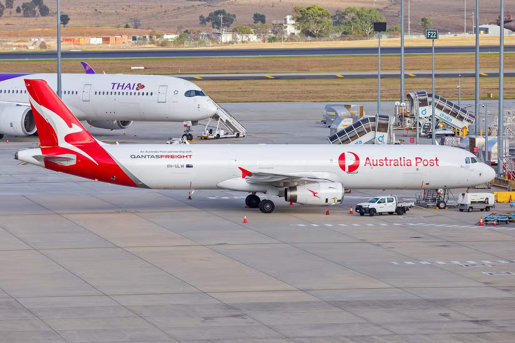 Qantas A321 Frachtflugzeug geparkt