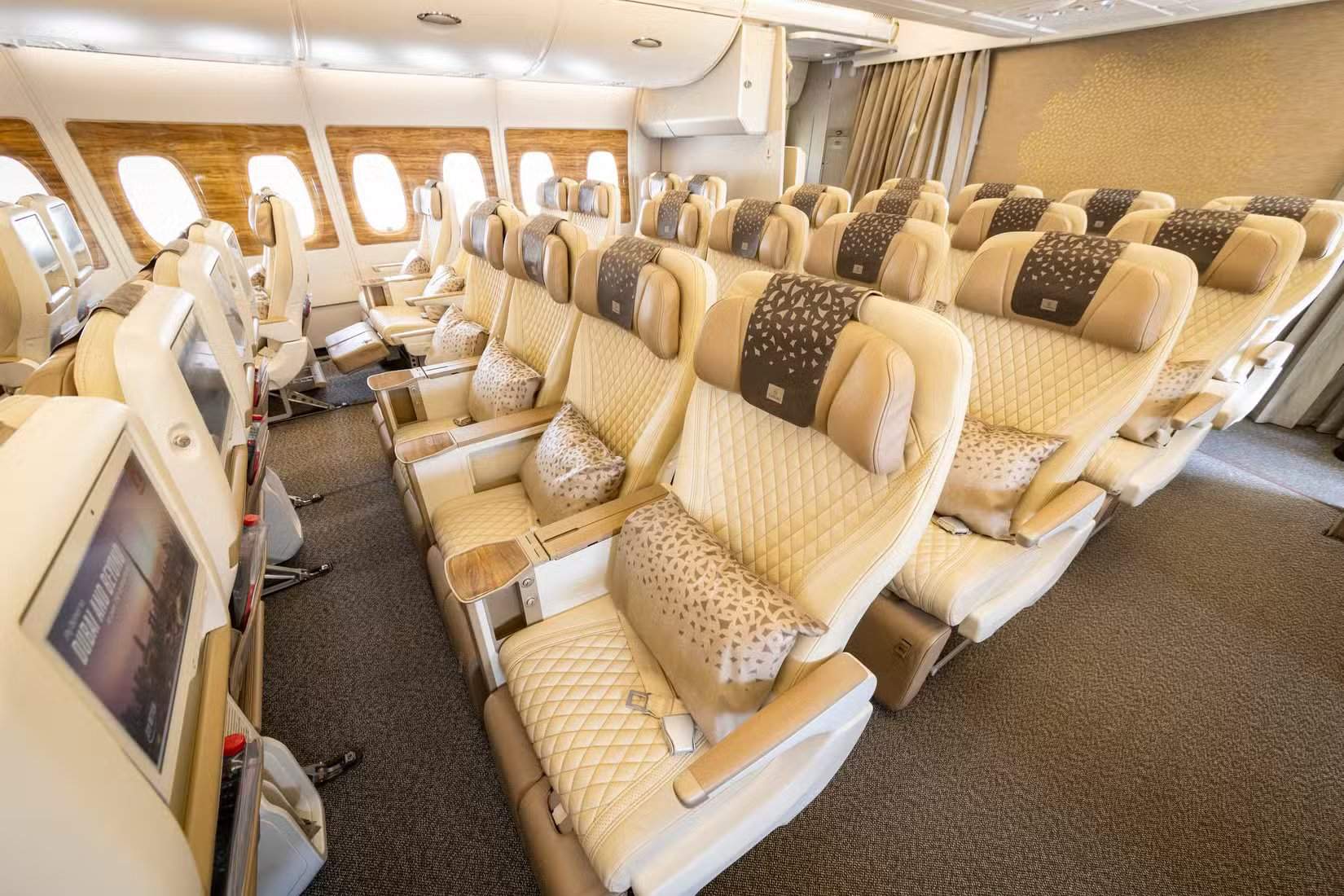 Emirates premium economy cabin