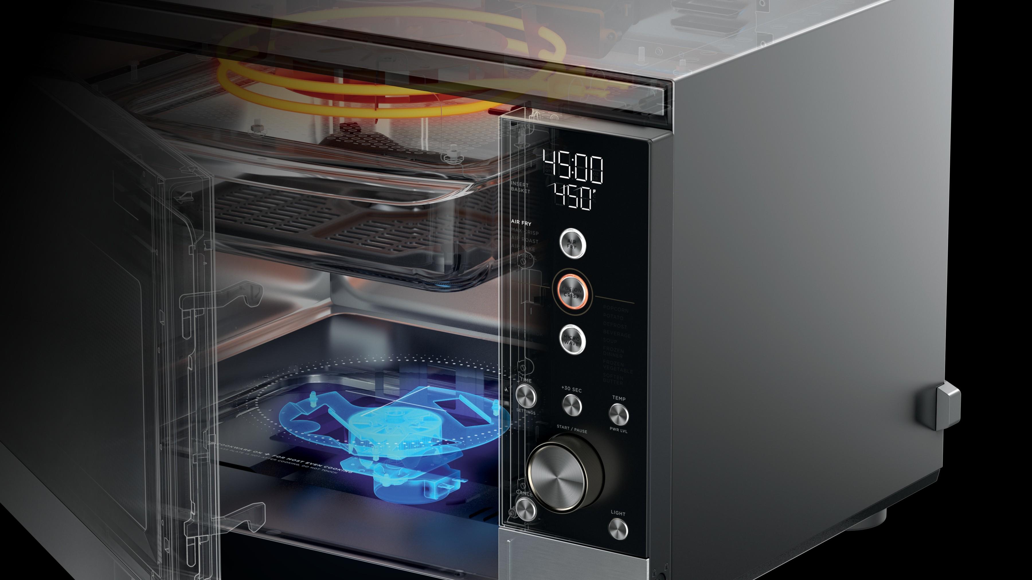 Schematische Darstellung der inneren Komponenten der Ninja Crispi Microwave
