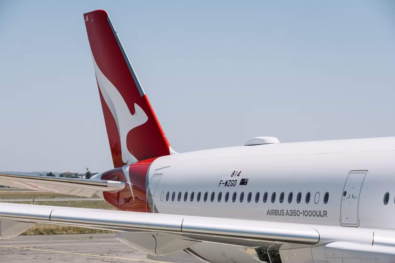 Heck des Qantas Airbus A350-1000ULR