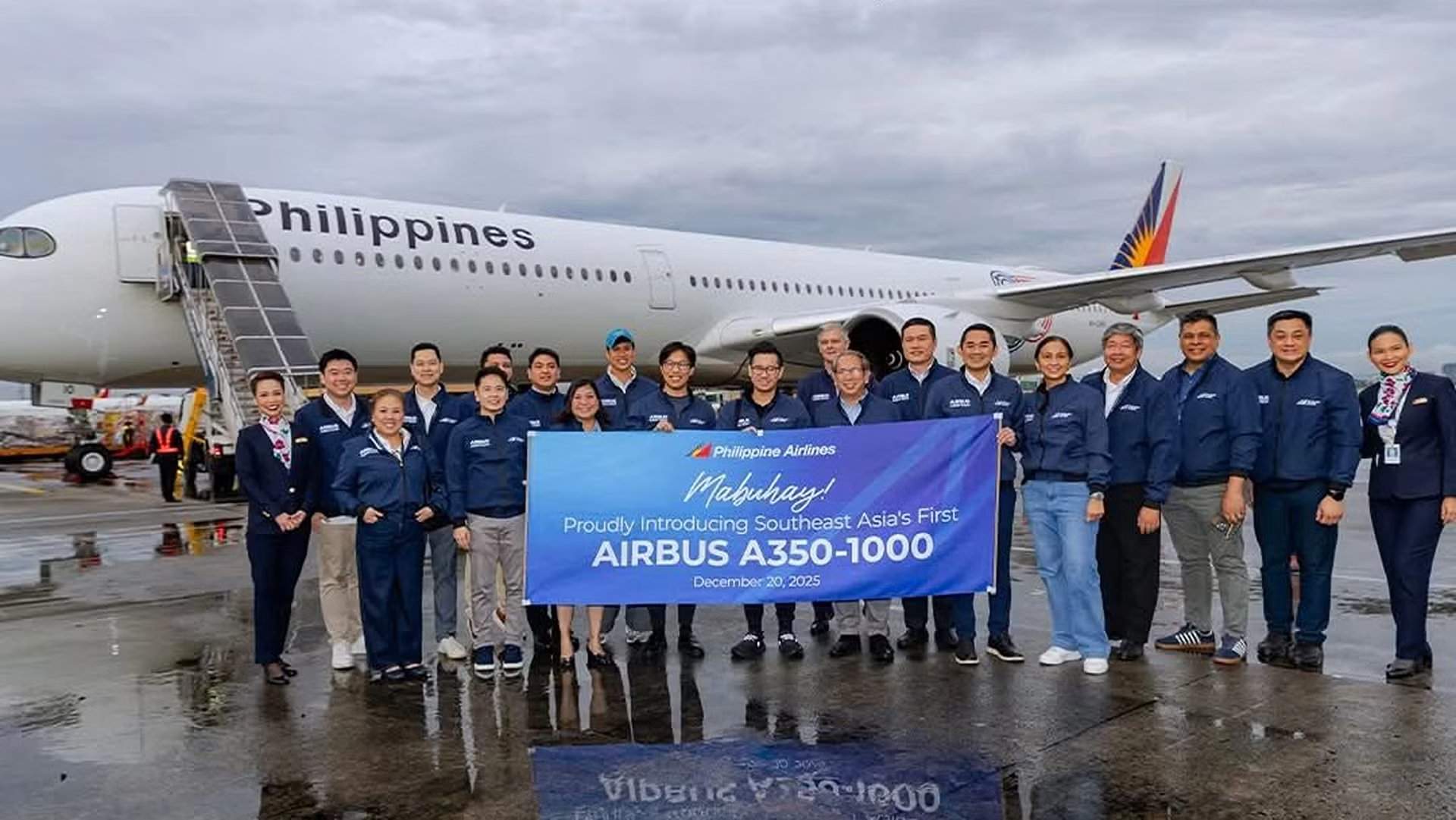 Cerimônia de boas-vindas do primeiro A350-1000 da Philippine Airlines