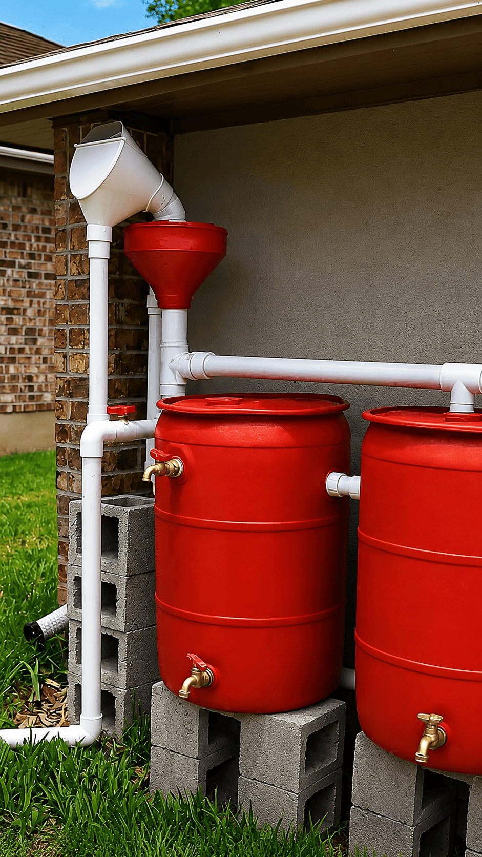Harnessing Every Drop: The Ultimate DIY Rainwater Harvesting System When it comes to sustainable homesteading, water is gold. While most people let the rain wash off their roofs and into the storm drains, a smart backyard setup can turn a heavy afternoon downpour into weeks of free irrigation for your garden. This multi-barrel system—utilizing repurposed barrels, PVC, and sturdy cinder block foundations—is a masterclass in functional, DIY infrastructure.