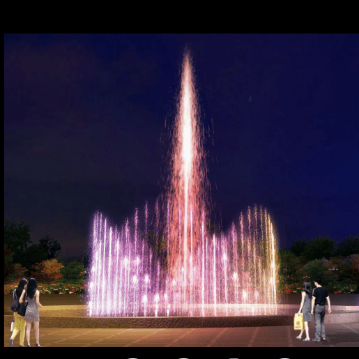 Garten-Musikbrunnen-Show