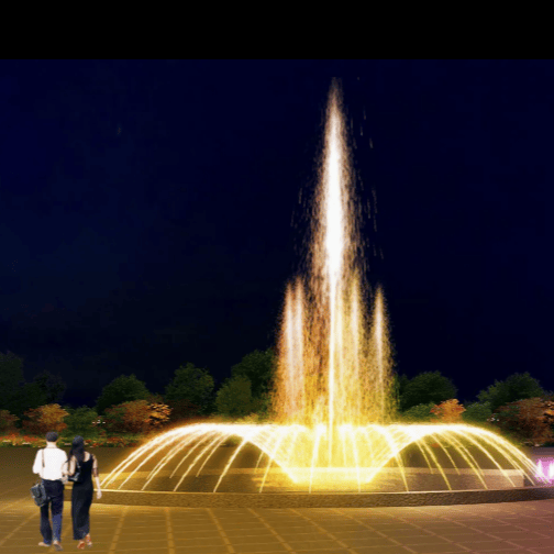 عرض نافورة موسيقية صغيرة للحدائق