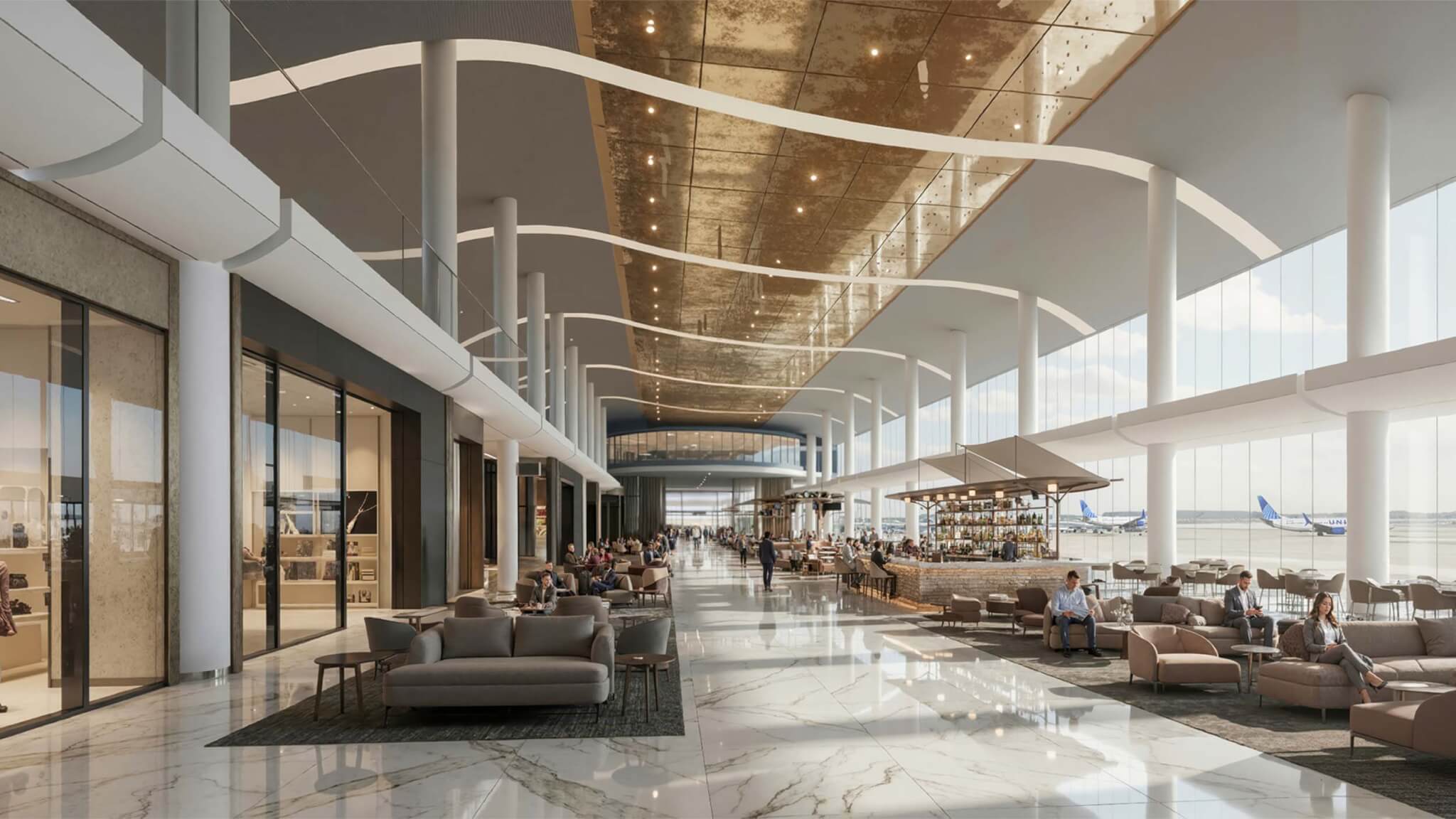 Image d'illustration de l'intérieur de l'aéroport Dulles
