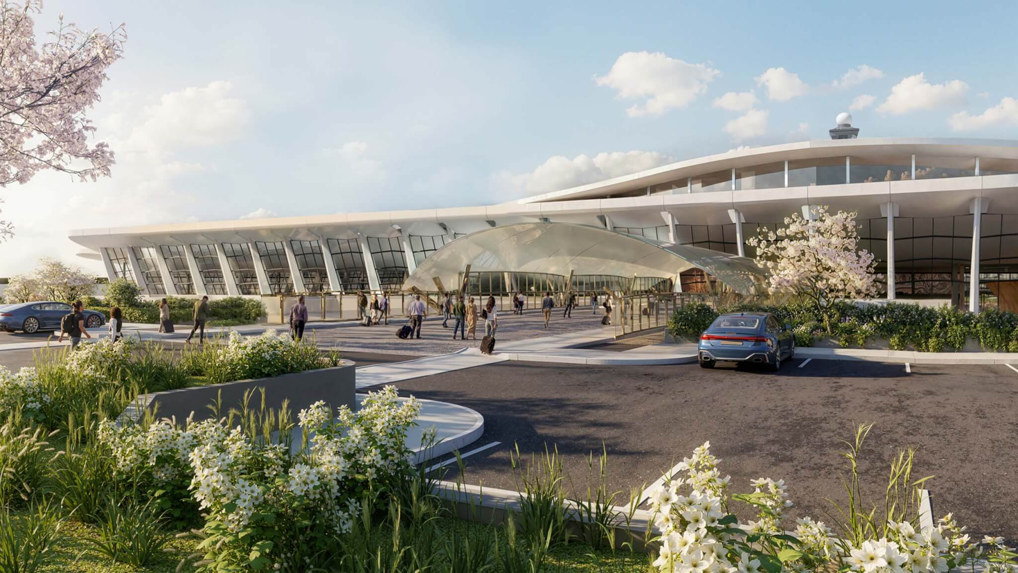 Image d'illustration de l'extérieur de l'aéroport Dulles