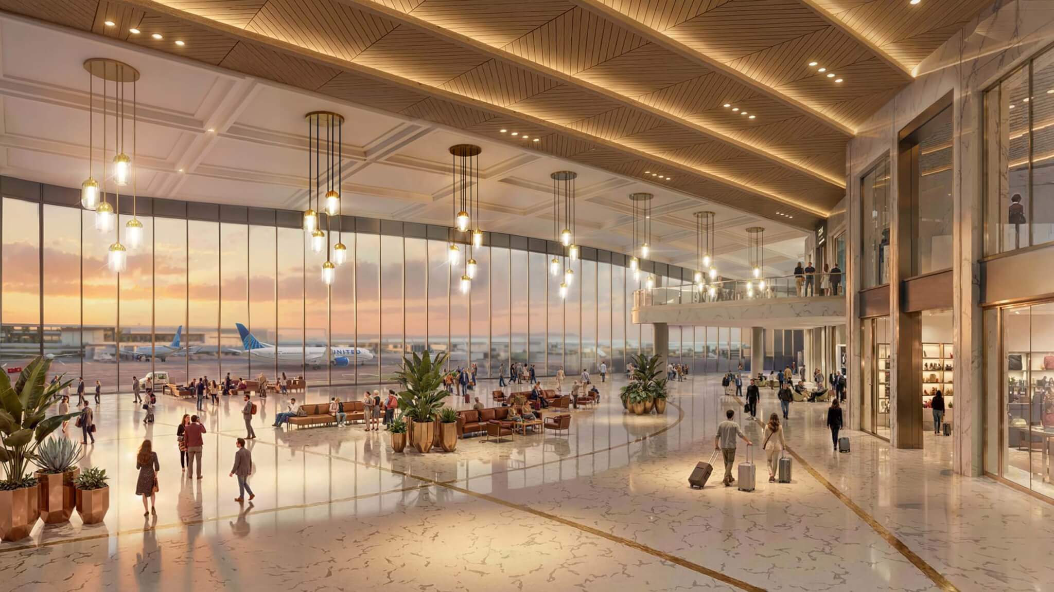 Image d'illustration de l'intérieur de l'aéroport Dulles