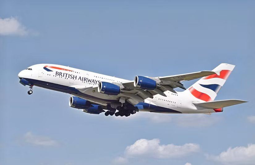Initial takeoff of a British Airways A380