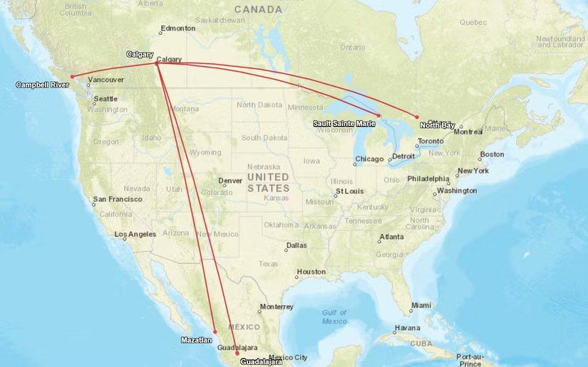 Novas rotas da WestJet em Calgary
