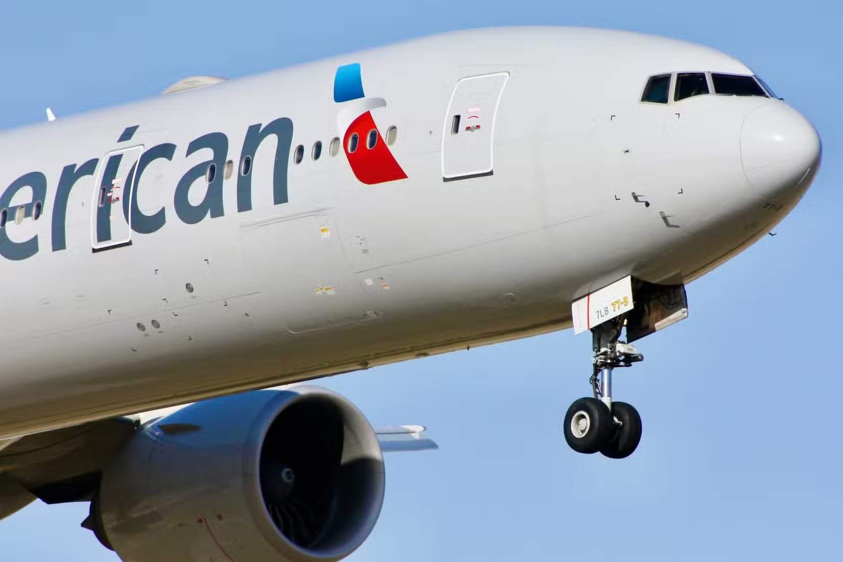 American Airlines Boeing 777-300ER closeup